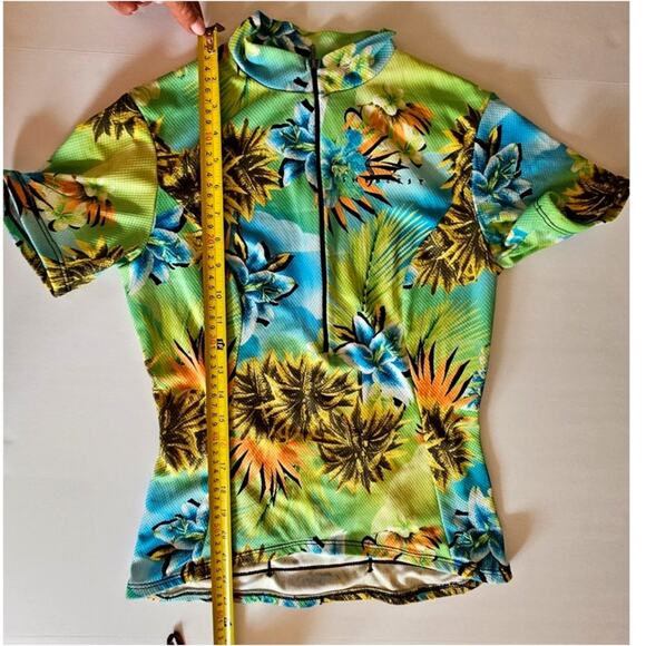 SheBeest Half Zip Tropical Cycling Jersey, Back Pockets, Bicycle, Touring, Sz S - Picture 4 of 6